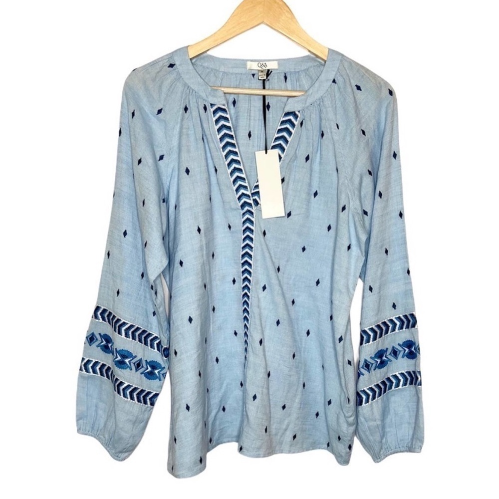 Embroidered peasant top Q & A (without tags)